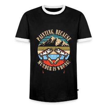 Maler - Männer Kontrast-T-Shirt - Schwarz/Weiß - Vorne - AI Model Female 172 light (172cm) & AI Model Male 178 light (178cm)