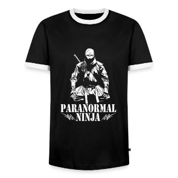 Chasseurs de fantômes - T-shirt contrasté Homme - noir/blanc - Devant - AI Model Female 172 light (172cm) & AI Model Male 178 light (178cm)