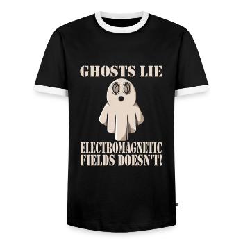 Chasseurs de fantômes - T-shirt contrasté Homme - noir/blanc - Devant - AI Model Female 172 light (172cm) & AI Model Male 178 light (178cm)