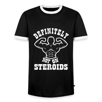 Culturisme - T-shirt contrasté Homme - noir/blanc - Devant - AI Model Female 172 light (172cm) & AI Model Male 178 light (178cm)