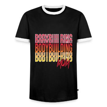 Culturisme - T-shirt contrasté Homme - noir/blanc - Devant - AI Model Female 172 light (172cm) & AI Model Male 178 light (178cm)