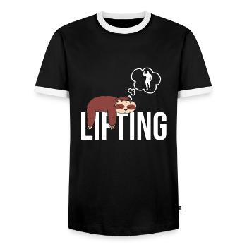 Culturisme - T-shirt contrasté Homme - noir/blanc - Devant - AI Model Female 172 light (172cm) & AI Model Male 178 light (178cm)