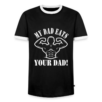 Culturisme - T-shirt contrasté Homme - noir/blanc - Devant - AI Model Female 172 light (172cm) & AI Model Male 178 light (178cm)