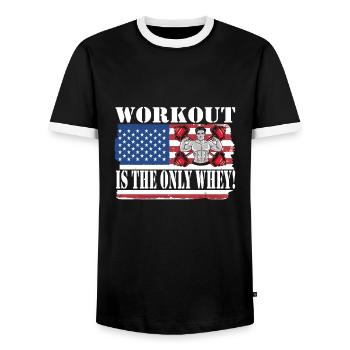 Bodybuilding - Männer Kontrast-T-Shirt - Schwarz/Weiß - Vorne - AI Model Female 172 light (172cm) & AI Model Male 178 light (178cm)