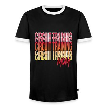 Circuit training - Men's Ringer Shirt - black/white - Front - AI Model Female 172 light (172cm) & AI Model Male 178 light (178cm)