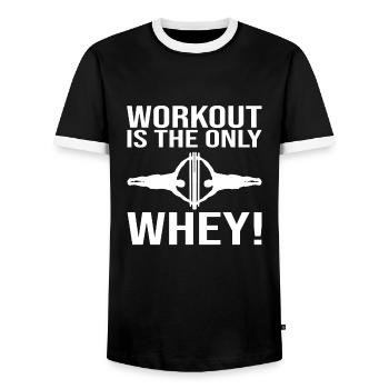 Circuit training - Men's Ringer Shirt - black/white - Front - AI Model Female 172 light (172cm) & AI Model Male 178 light (178cm)