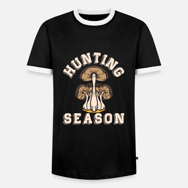 Mushroom picking - Men's Ringer Shirt - black/white