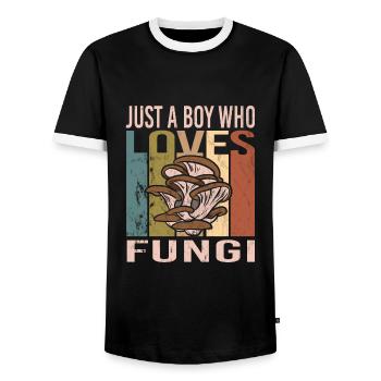 Cueillette de champignons - T-shirt contrasté Homme - noir/blanc - Devant - AI Model Female 172 light (172cm) & AI Model Male 178 light (178cm)