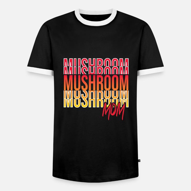 Mushroom picking - Men's Ringer Shirt - black/white