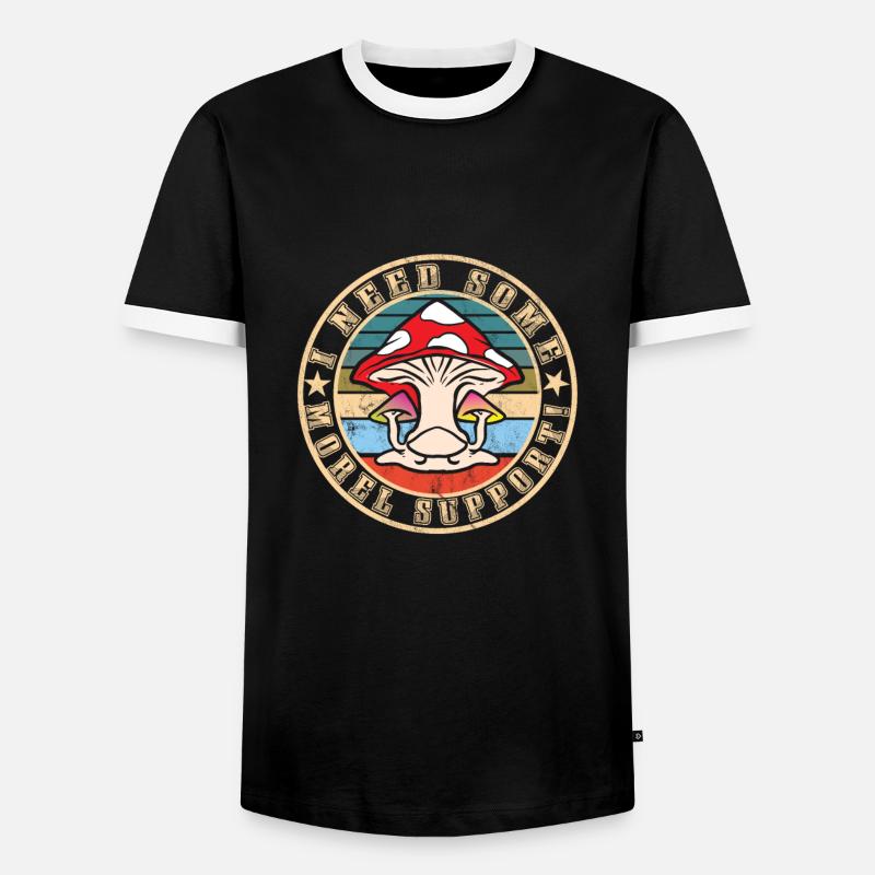 Mushroom picking - Men's Ringer Shirt - black/white