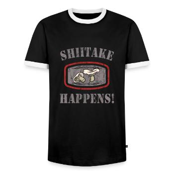 Cueillette de champignons - T-shirt contrasté Homme - noir/blanc - Devant - AI Model Female 172 light (172cm) & AI Model Male 178 light (178cm)
