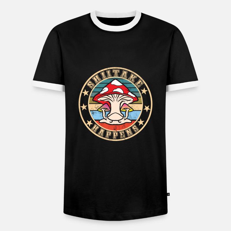 Mushroom picking - Men's Ringer Shirt - black/white