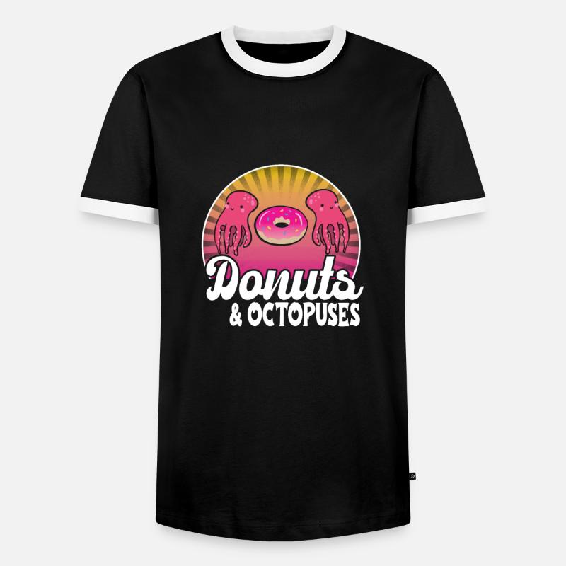 Oktopus - Männer Kontrast-T-Shirt - Schwarz/Weiß