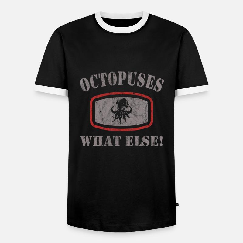 Octopus - Men's Ringer Shirt - black/white