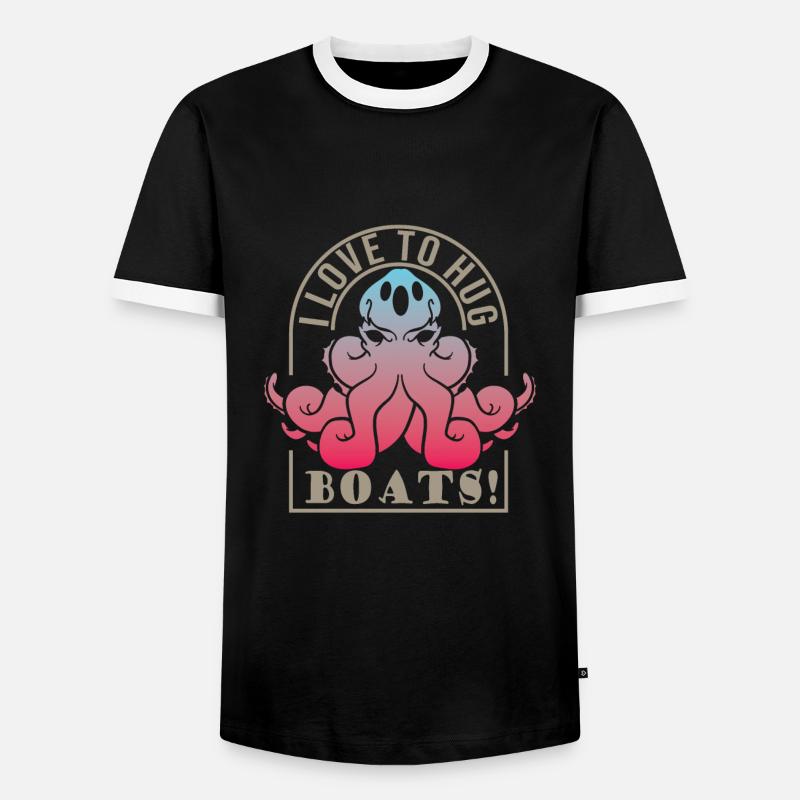Octopus - Men's Ringer Shirt - black/white