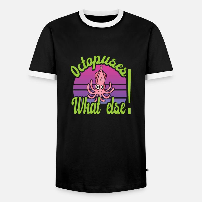 Octopus - Men's Ringer Shirt - black/white
