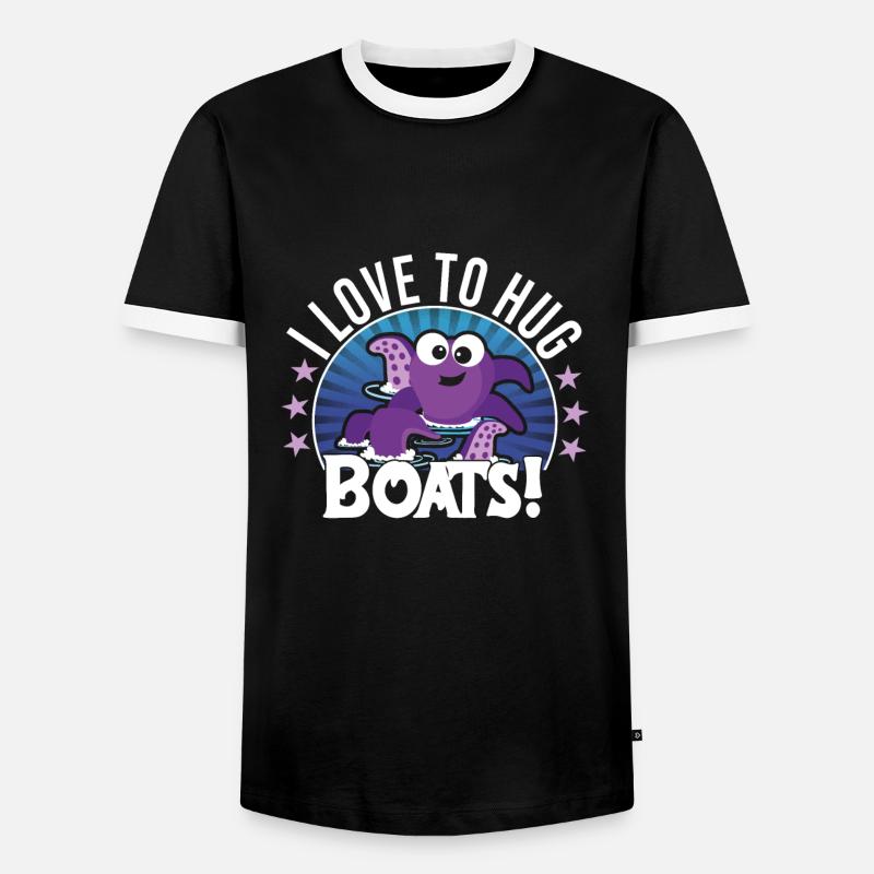 Oktopus - Männer Kontrast-T-Shirt - Schwarz/Weiß