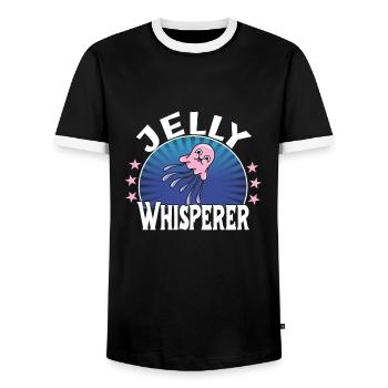 Jelly Whisperer - Men's Ringer Shirt - black/white - Front - AI Model Female 172 light (172cm) & AI Model Male 178 light (178cm)