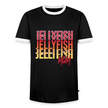 Jelly Whisperer - Men's Ringer Shirt - black/white - Front - AI Model Female 172 light (172cm) & AI Model Male 178 light (178cm)