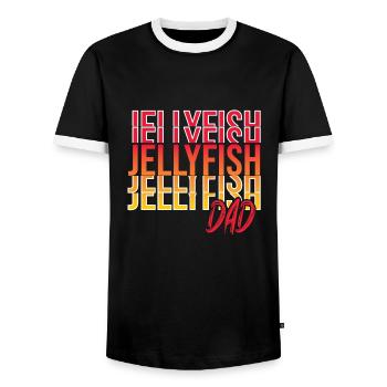 Jelly Whisperer - Men's Ringer Shirt - black/white - Front - AI Model Female 172 light (172cm) & AI Model Male 178 light (178cm)