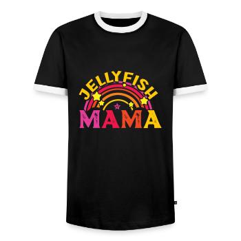 Jelly Whisperer - Men's Ringer Shirt - black/white - Front - AI Model Female 172 light (172cm) & AI Model Male 178 light (178cm)