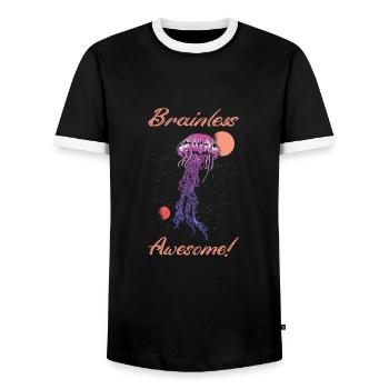 Jelly Whisperer - Men's Ringer Shirt - black/white - Front - AI Model Female 172 light (172cm) & AI Model Male 178 light (178cm)
