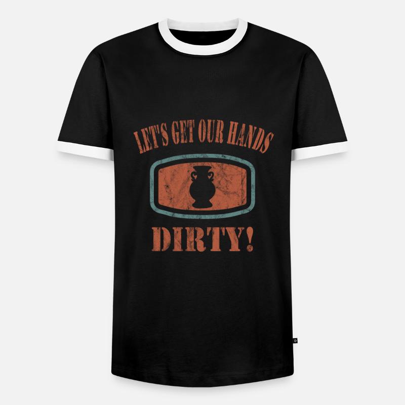 Make pottery - Men's Ringer Shirt - black/white