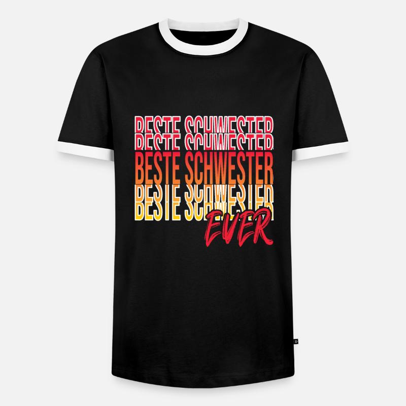 Beste Schwester - Männer Kontrast-T-Shirt - Schwarz/Weiß