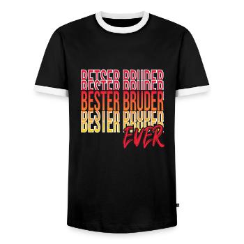 Bester Bruder - Männer Kontrast-T-Shirt - Schwarz/Weiß - Vorne - AI Model Female 172 light (172cm) & AI Model Male 178 light (178cm)
