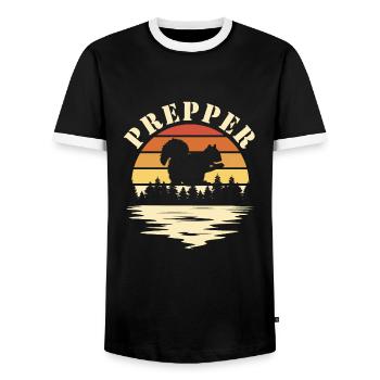 Prepper - Männer Kontrast-T-Shirt - Schwarz/Weiß - Vorne - AI Model Female 172 light (172cm) & AI Model Male 178 light (178cm)