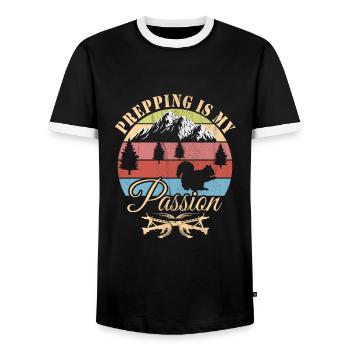 Prepper - Männer Kontrast-T-Shirt - Schwarz/Weiß - Vorne - AI Model Female 172 light (172cm) & AI Model Male 178 light (178cm)