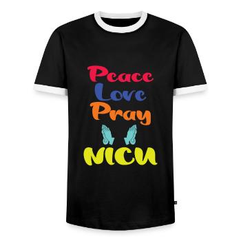 Infirmière pour enfants - T-shirt contrasté Homme - noir/blanc - Devant - AI Model Female 172 light (172cm) & AI Model Male 178 light (178cm)