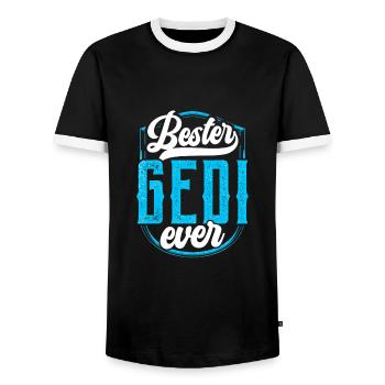 Bester Gedi Ever Taufgedi Firmged - Männer Kontrast-T-Shirt - Schwarz/Weiß - Vorne - AI Model Female 172 light (172cm) & AI Model Male 178 light (178cm)