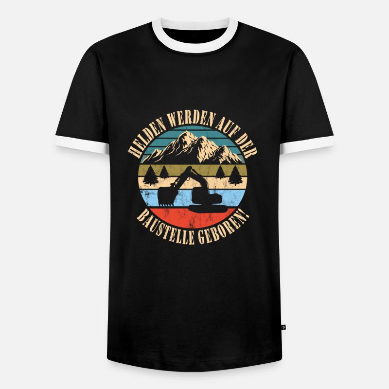 Baggerfahrer - Männer Kontrast-T-Shirt - Schwarz/Weiß