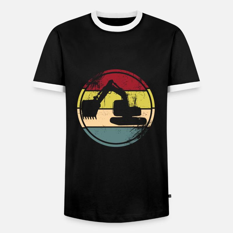 Baggerfahrer - Männer Kontrast-T-Shirt - Schwarz/Weiß