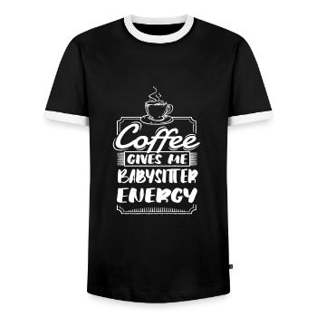 Baby-sitter - T-shirt contrasté Homme - noir/blanc - Devant - AI Model Female 172 light (172cm) & AI Model Male 178 light (178cm)
