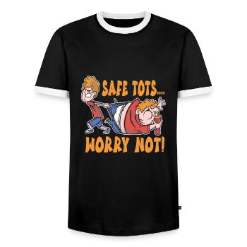 Baby-sitter - T-shirt contrasté Homme - noir/blanc - Devant - AI Model Female 172 light (172cm) & AI Model Male 178 light (178cm)