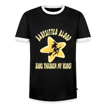 Baby-sitter - T-shirt contrasté Homme - noir/blanc - Devant - AI Model Female 172 light (172cm) & AI Model Male 178 light (178cm)