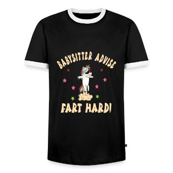 Baby-sitter - T-shirt contrasté Homme - noir/blanc - Devant - AI Model Female 172 light (172cm) & AI Model Male 178 light (178cm)