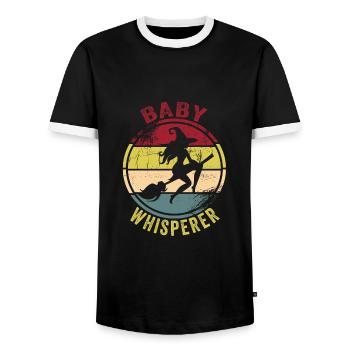 Baby-sitter - T-shirt contrasté Homme - noir/blanc - Devant - AI Model Female 172 light (172cm) & AI Model Male 178 light (178cm)