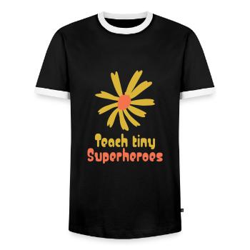 Kindergarten - Männer Kontrast-T-Shirt - Schwarz/Weiß - Vorne - AI Model Female 172 light (172cm) & AI Model Male 178 light (178cm)
