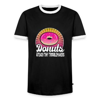 Kindergarten - Männer Kontrast-T-Shirt - Schwarz/Weiß - Vorne - AI Model Female 172 light (172cm) & AI Model Male 178 light (178cm)