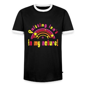 Kindergarten - Männer Kontrast-T-Shirt - Schwarz/Weiß - Vorne - AI Model Female 172 light (172cm) & AI Model Male 178 light (178cm)