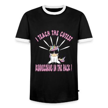 Kindergarten - Männer Kontrast-T-Shirt - Schwarz/Weiß - Vorne - AI Model Female 172 light (172cm) & AI Model Male 178 light (178cm)