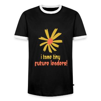 Kindergarten - Männer Kontrast-T-Shirt - Schwarz/Weiß - Vorne - AI Model Female 172 light (172cm) & AI Model Male 178 light (178cm)