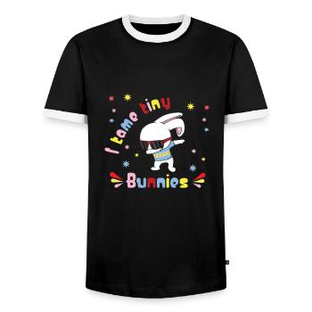 Kindergarten - Männer Kontrast-T-Shirt - Schwarz/Weiß - Vorne - AI Model Female 172 light (172cm) & AI Model Male 178 light (178cm)