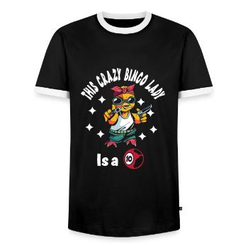 Bingo - Männer Kontrast-T-Shirt - Schwarz/Weiß - Vorne - AI Model Female 172 light (172cm) & AI Model Male 178 light (178cm)