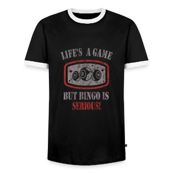Bingo - Männer Kontrast-T-Shirt - Schwarz/Weiß - Vorne - AI Model Female 172 light (172cm) & AI Model Male 178 light (178cm)