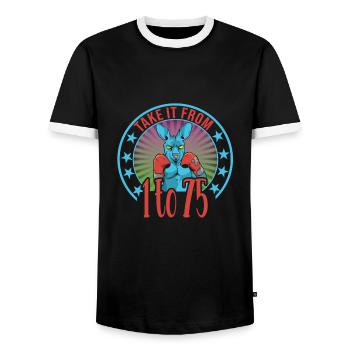 Bingo - Men's Ringer Shirt - black/white - Front - AI Model Female 172 light (172cm) & AI Model Male 178 light (178cm)