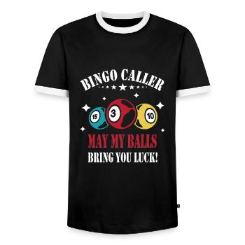 Bingo - Männer Kontrast-T-Shirt - Schwarz/Weiß - Vorne - AI Model Female 172 light (172cm) & AI Model Male 178 light (178cm)